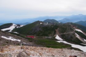 登山道から肩の小屋